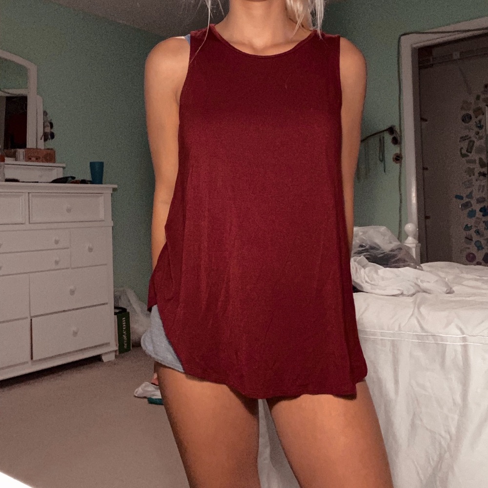 cute maroon tank top